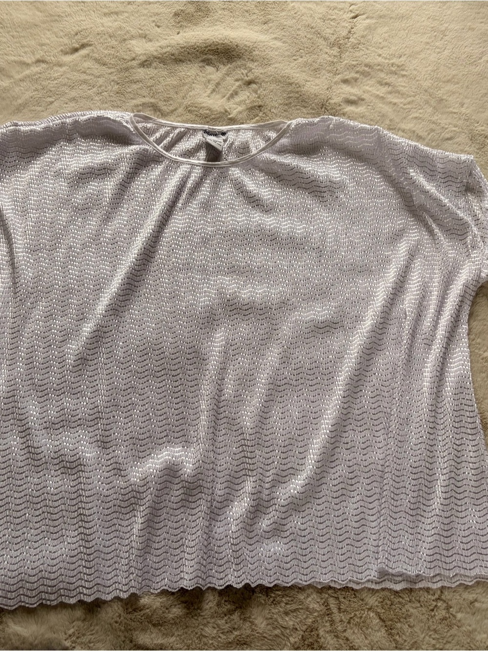 BonWorth White Textured Blouse – Women’s XLP